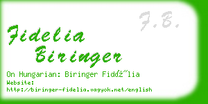 fidelia biringer business card
